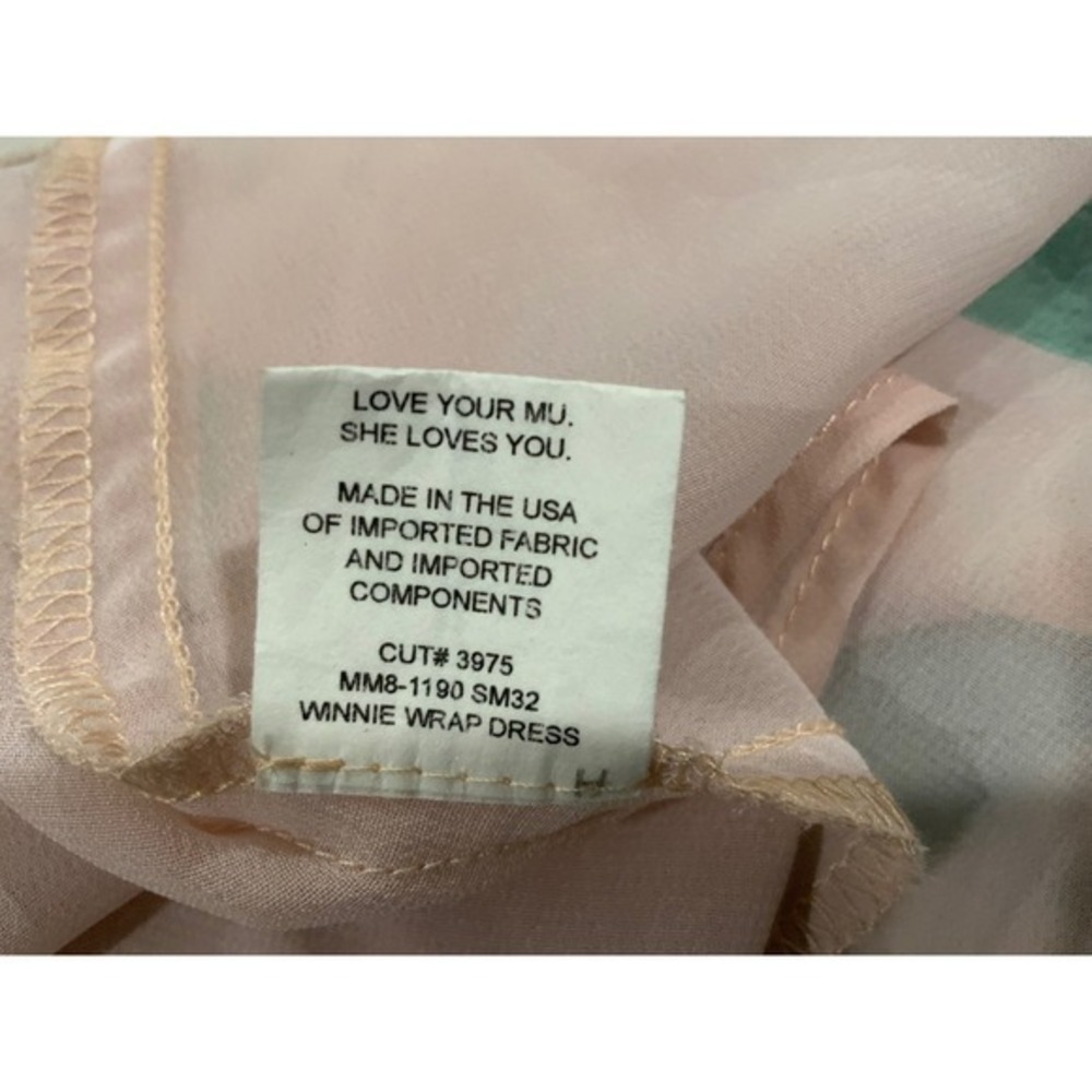 Show Me Your Mumu Pink Magnolia Floral Ruffle Wrap Mini Dress Small - Picture 10 of 17